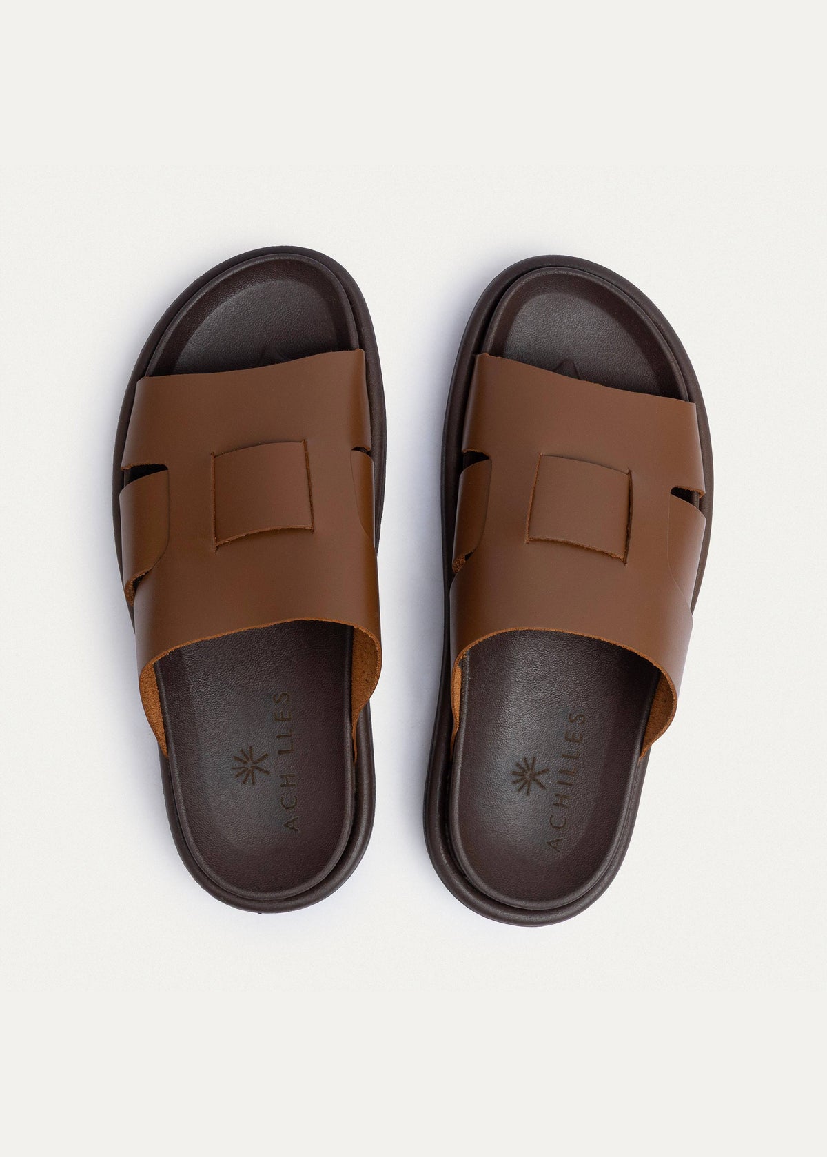 Woven Leather Slide — Havana