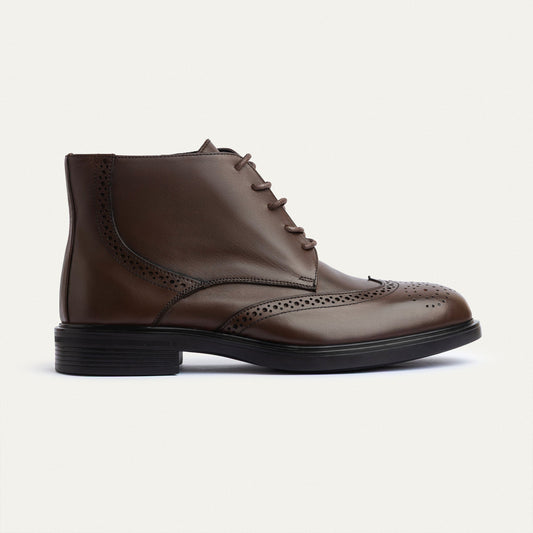 Leather Oxford Boot — Brown