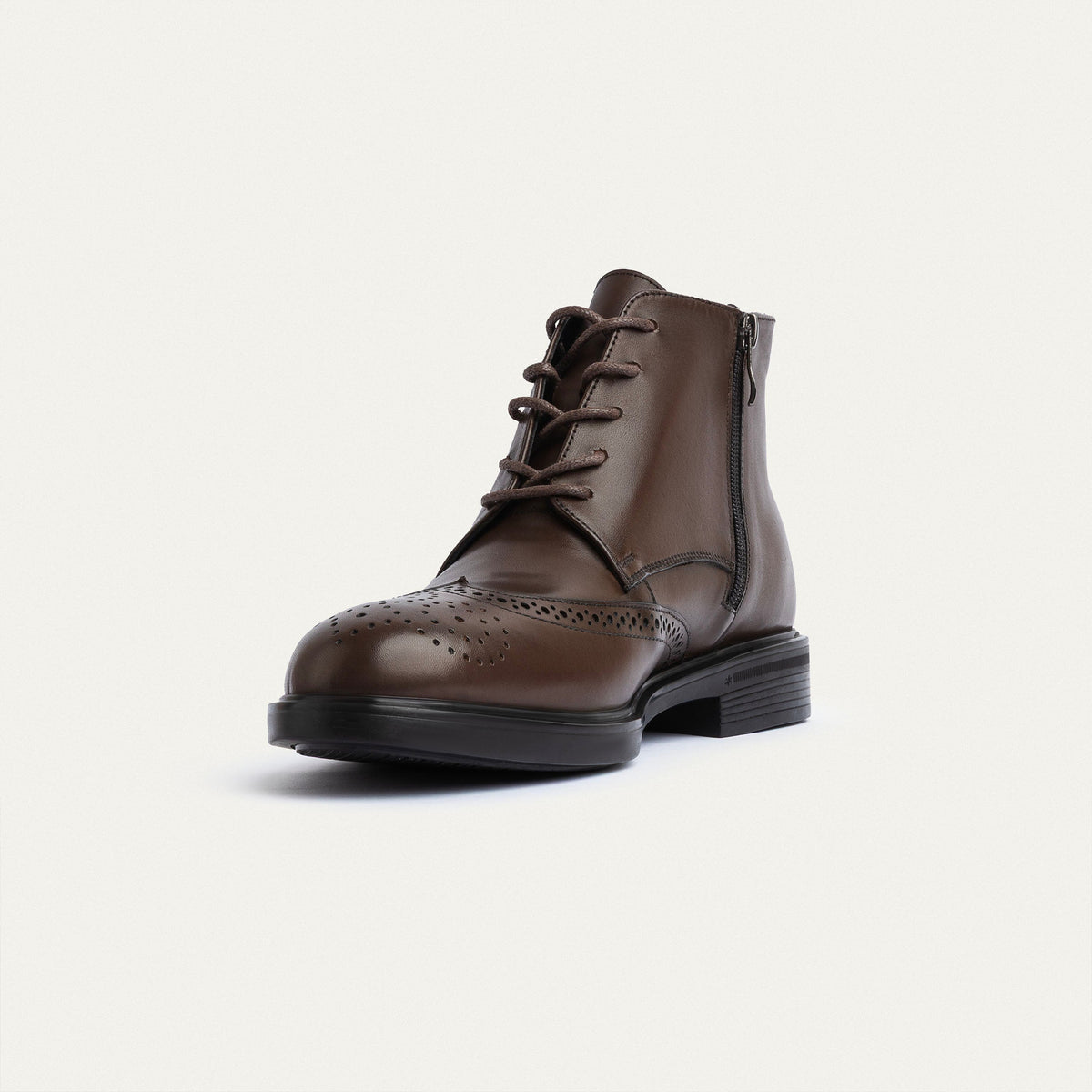 Leather Oxford Boot — Brown