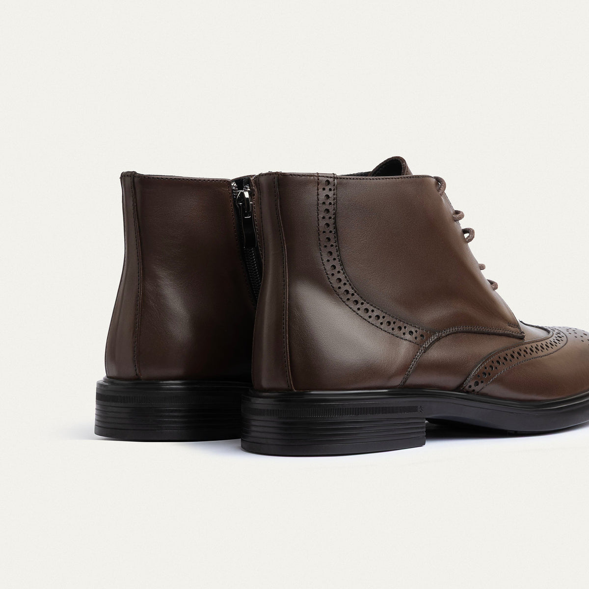 Leather Oxford Boot — Brown