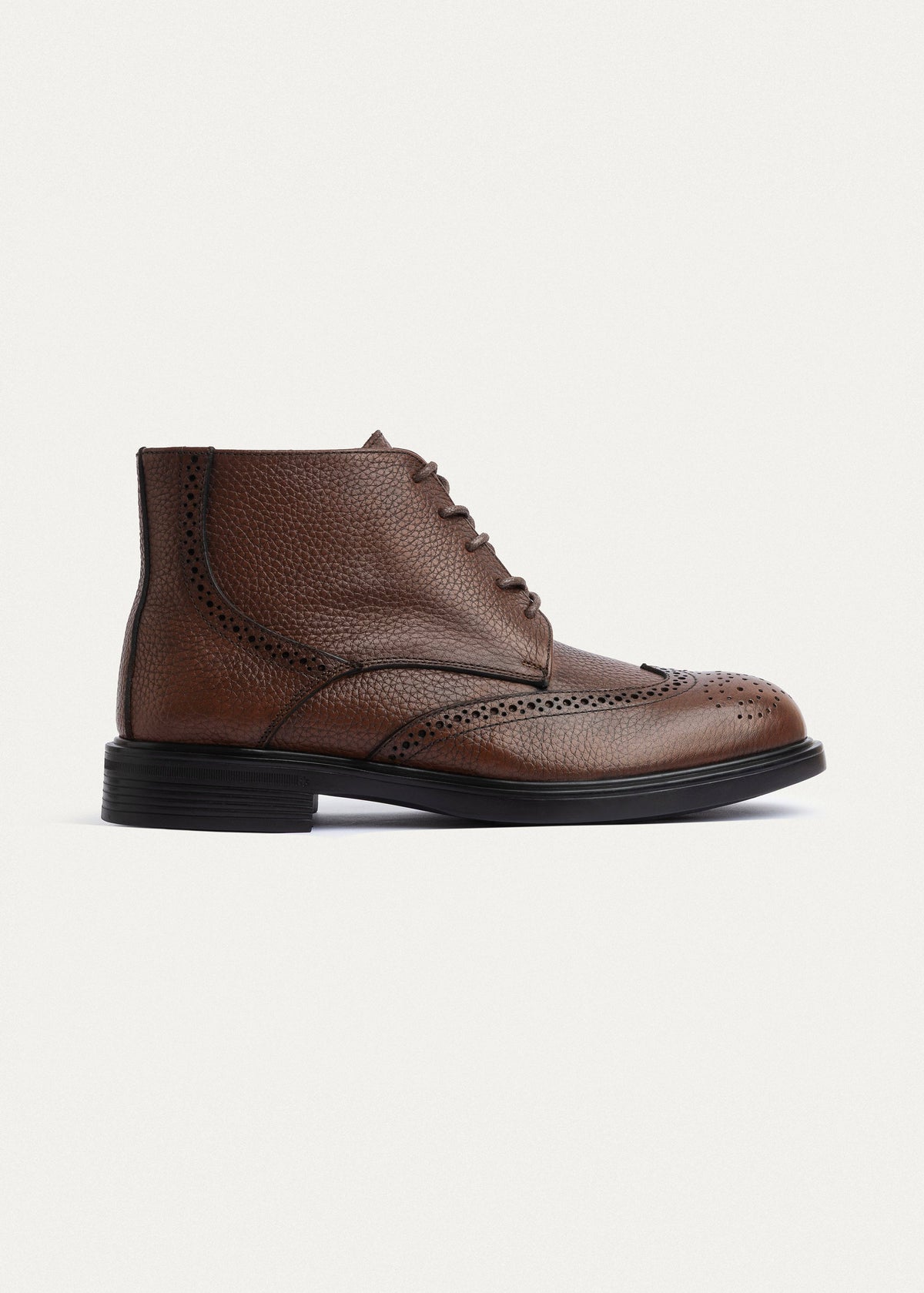Leather Oxford Boot — Light Brown