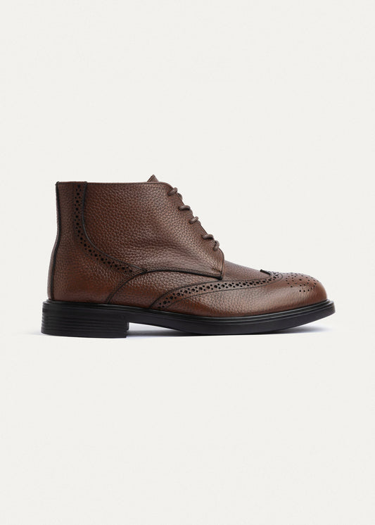 Leather Oxford Boot — Light Brown