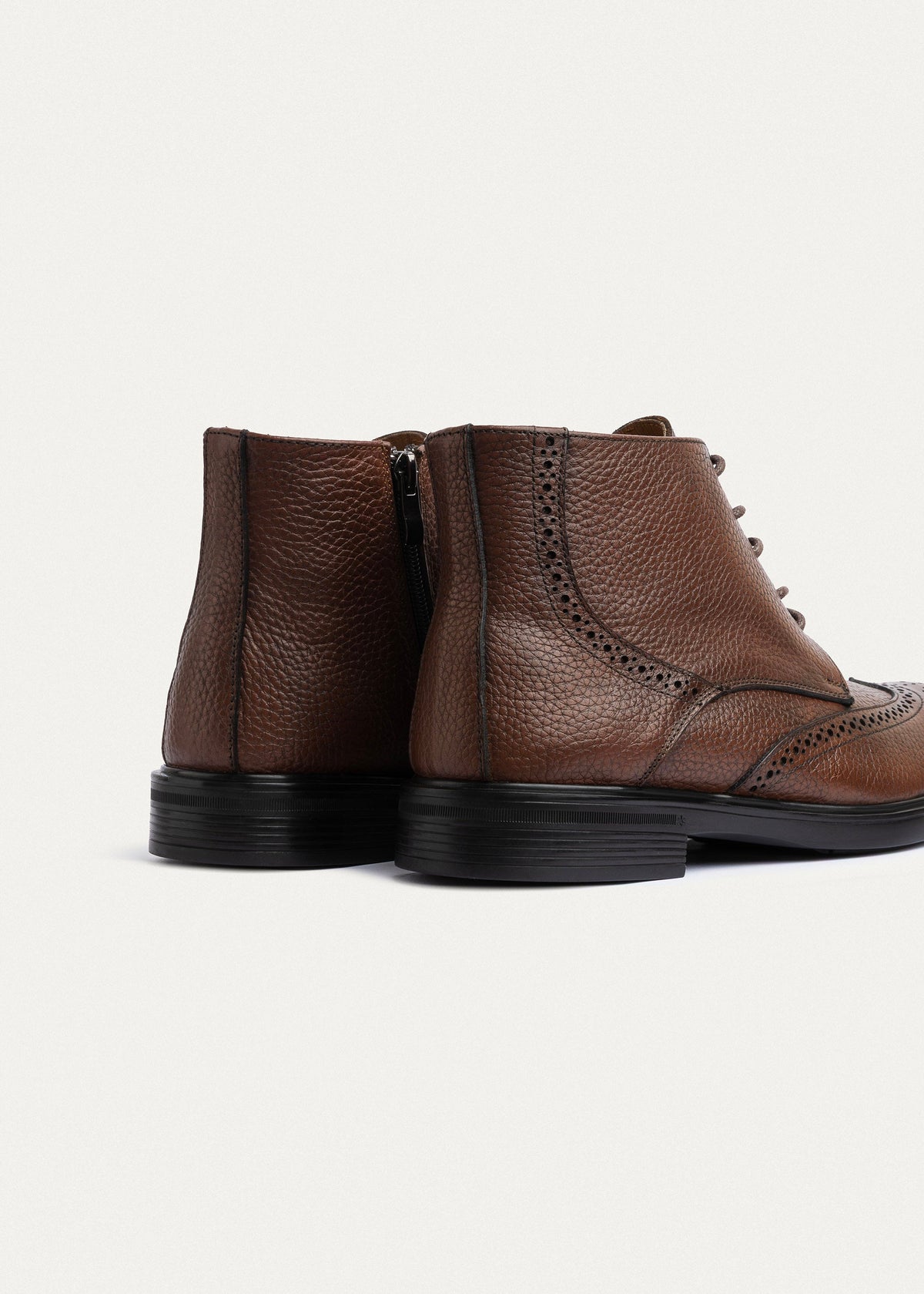 Leather Oxford Boot — Light Brown