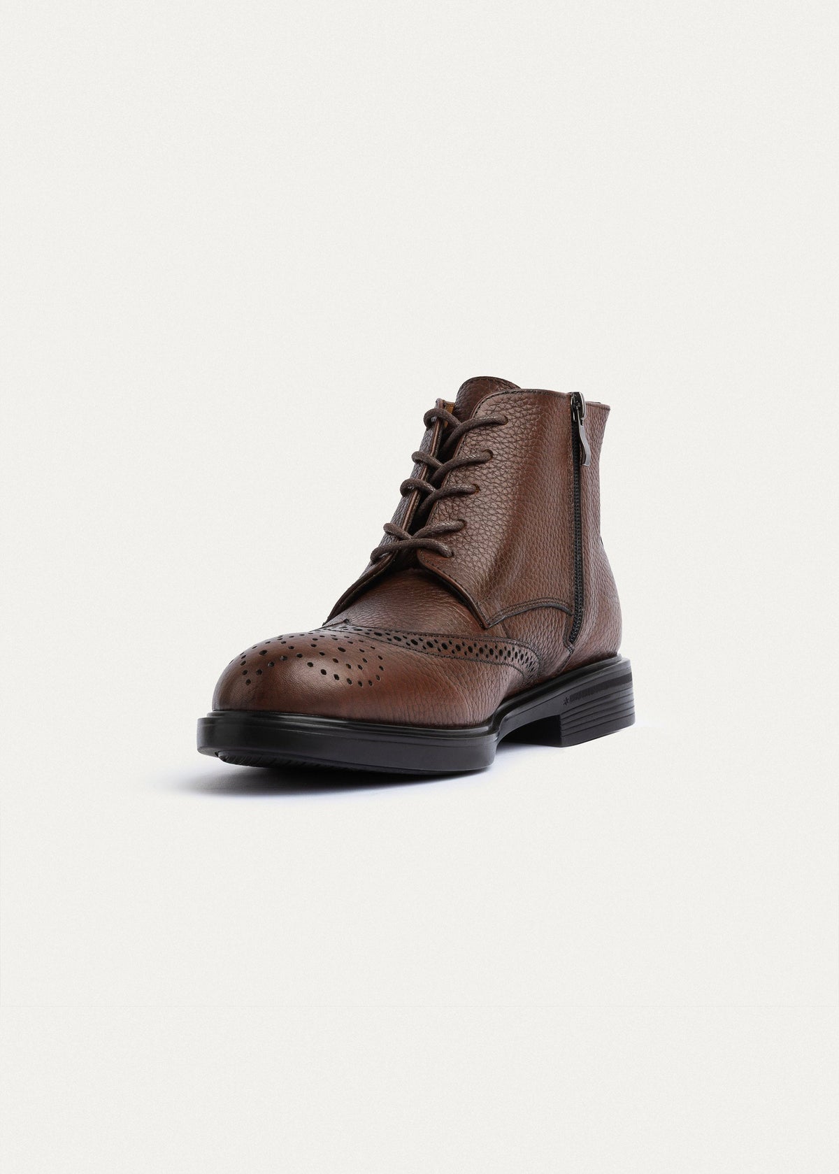 Leather Oxford Boot — Light Brown