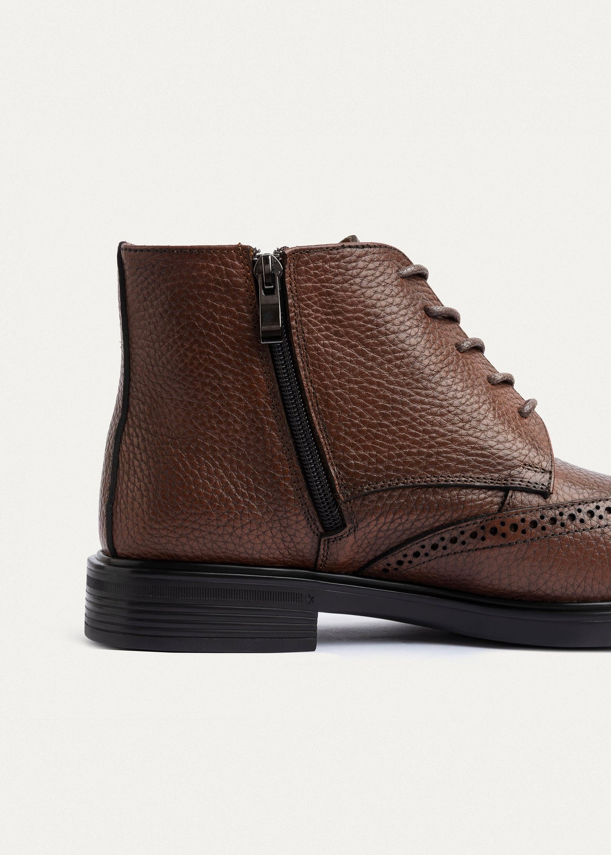 Leather Oxford Boot — Light Brown