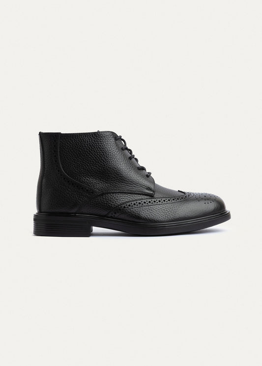 Leather Oxford Boot — Black