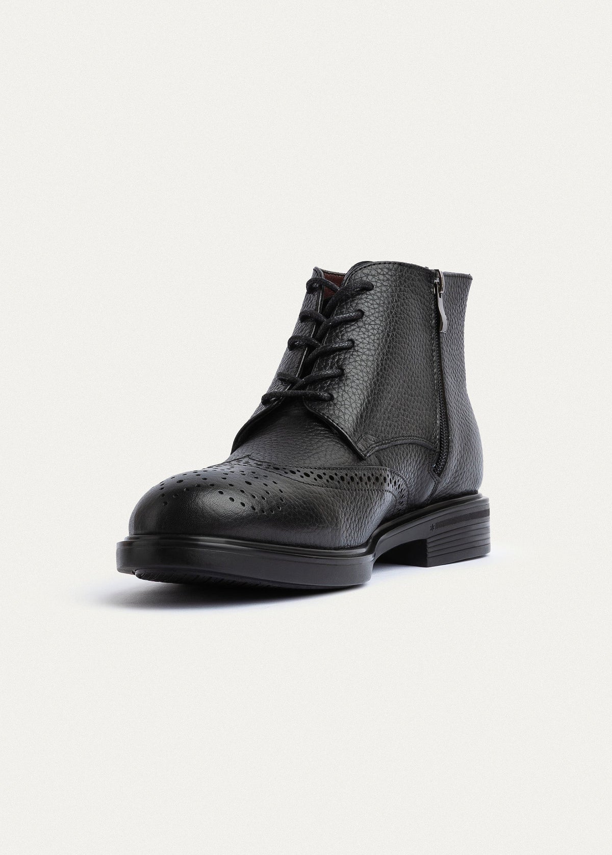 Leather Oxford Boot — Black