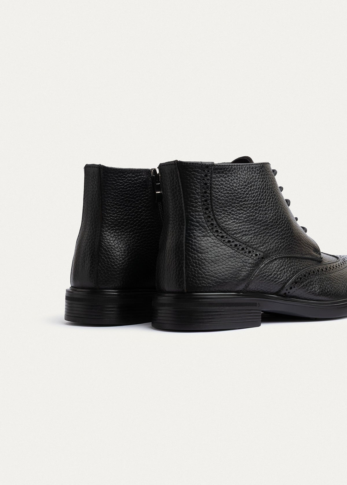 Leather Oxford Boot — Black
