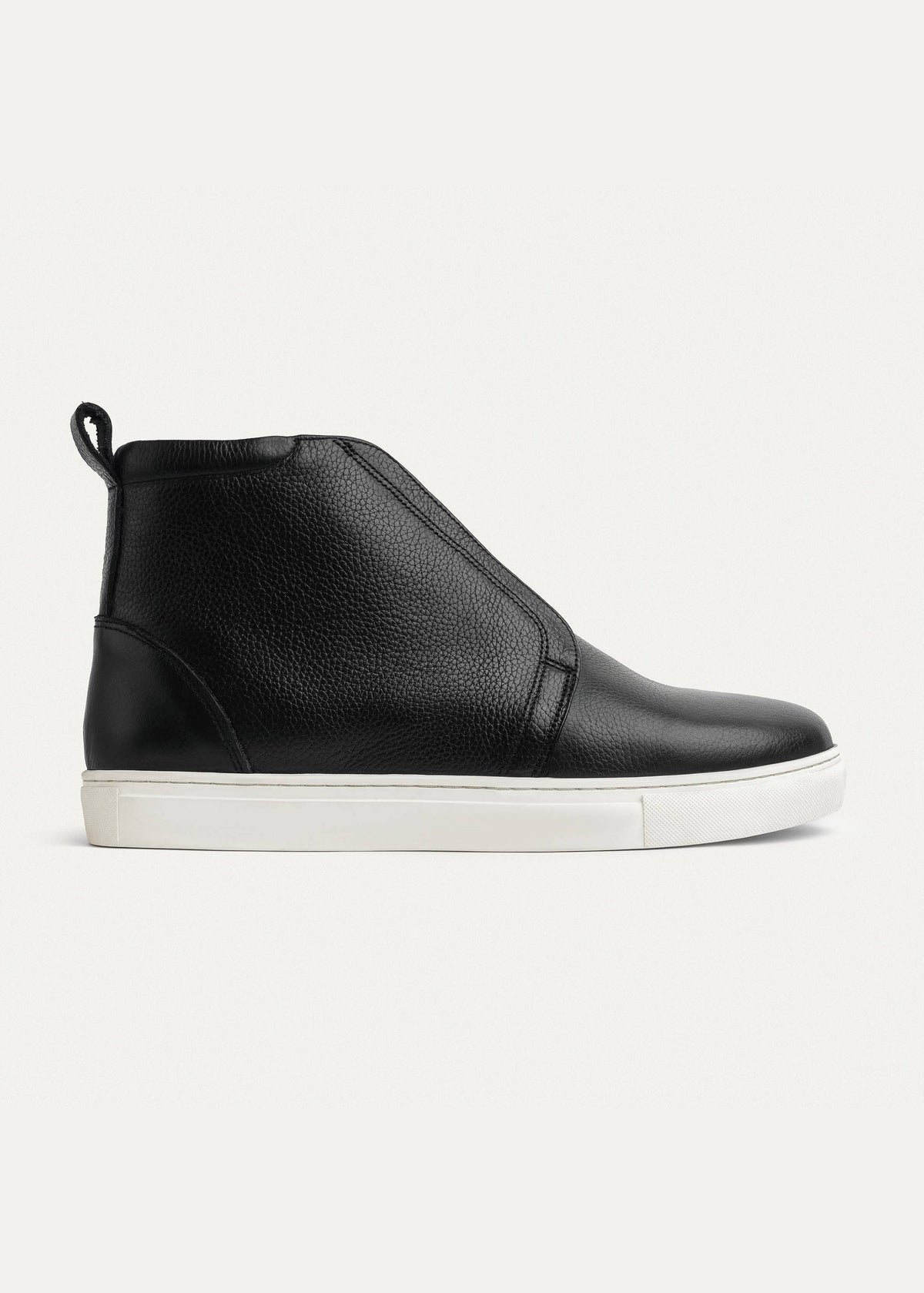 Mid-Top Leather Sneaker Boot — Black