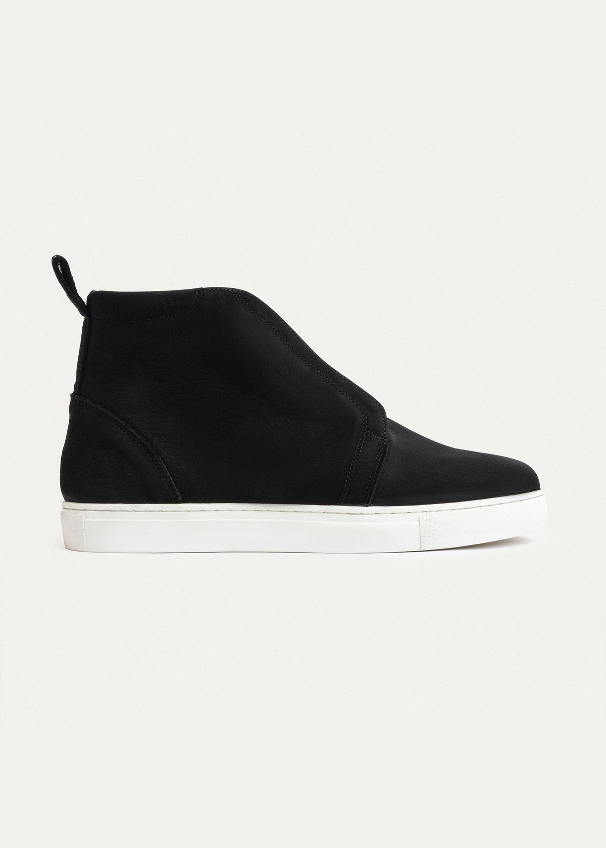 Nubuck Leather Sneaker Boot — Black