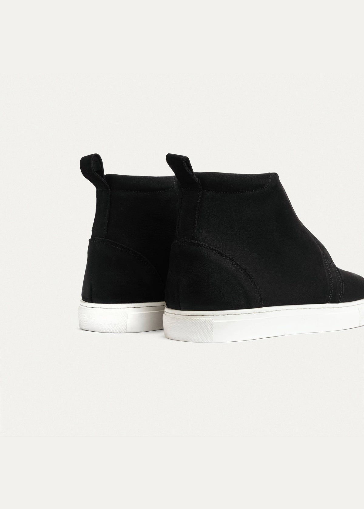 Nubuck Leather Sneaker Boot — Black