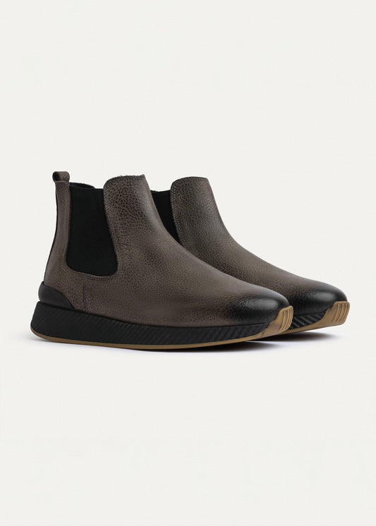 Leather Chelsea Sneaker — Gray