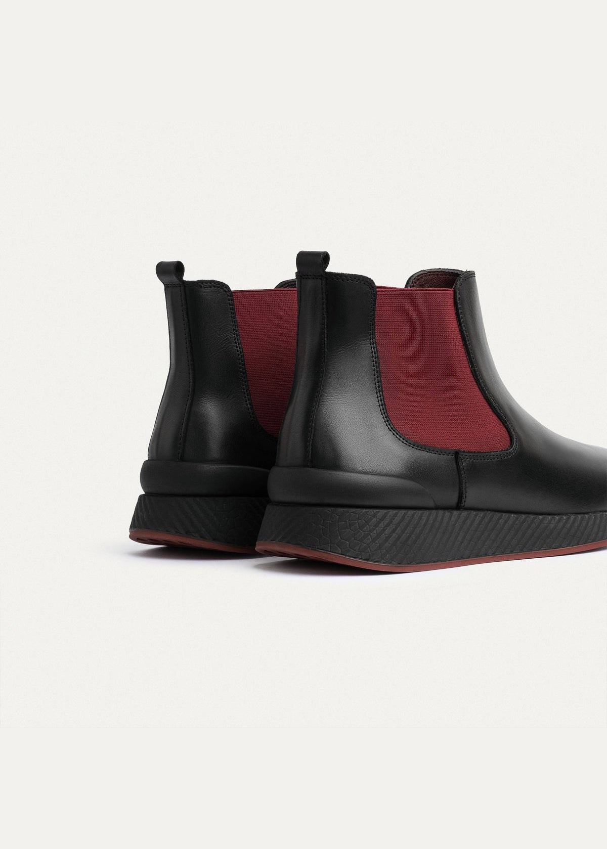 Leather Chelsea Sneaker — Black & Burgundy