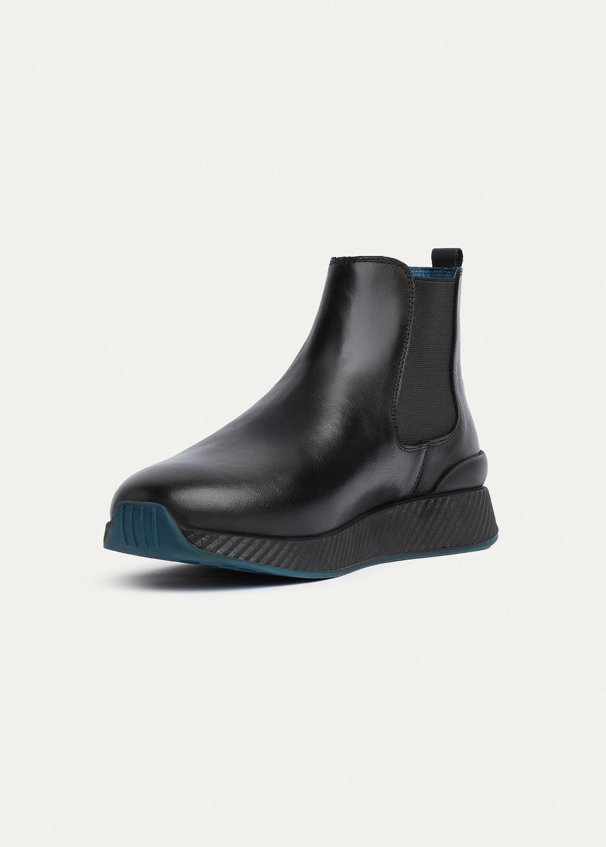 Leather Chelsea Sneaker — Black & Blue