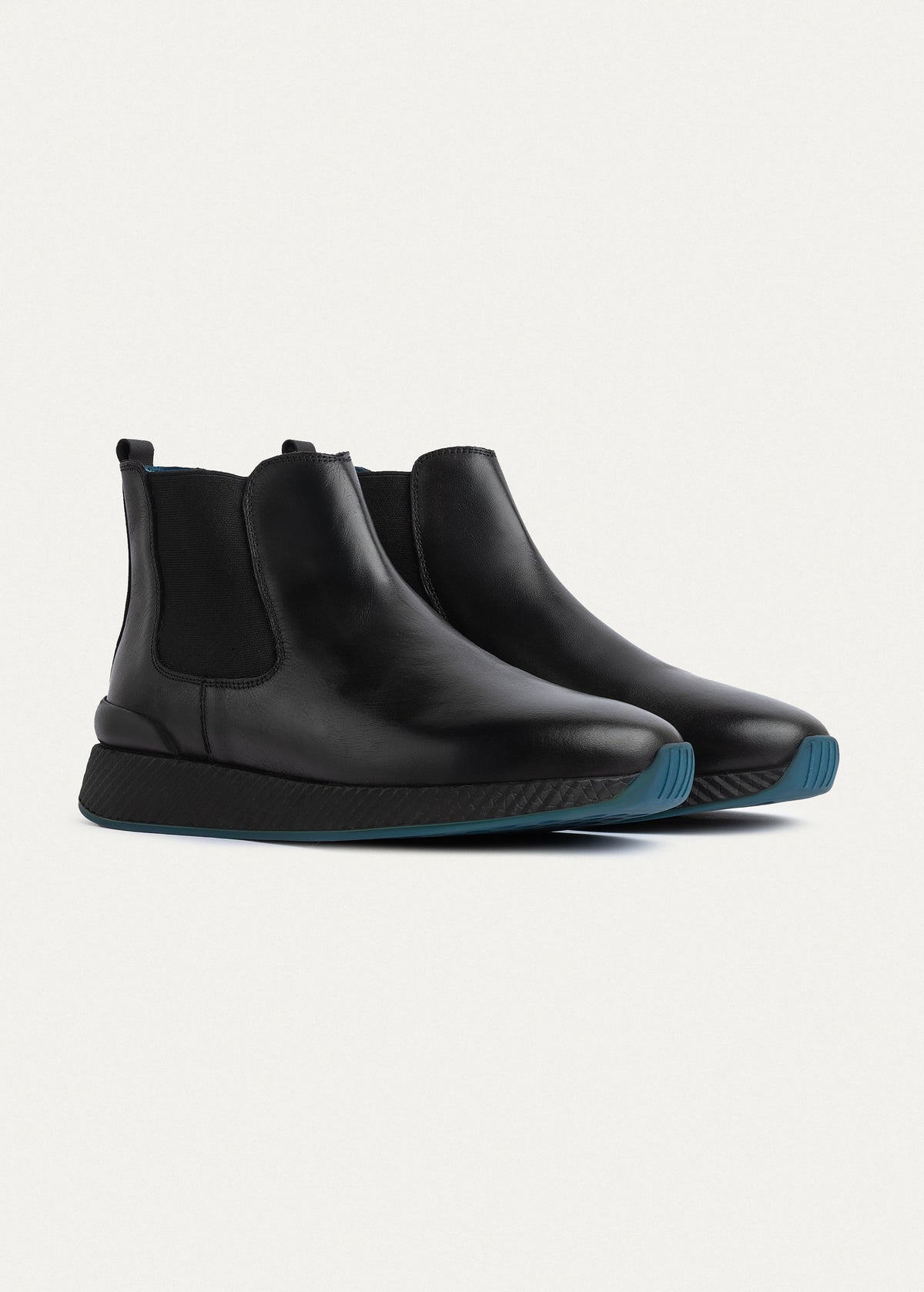Leather Chelsea Sneaker — Black & Blue