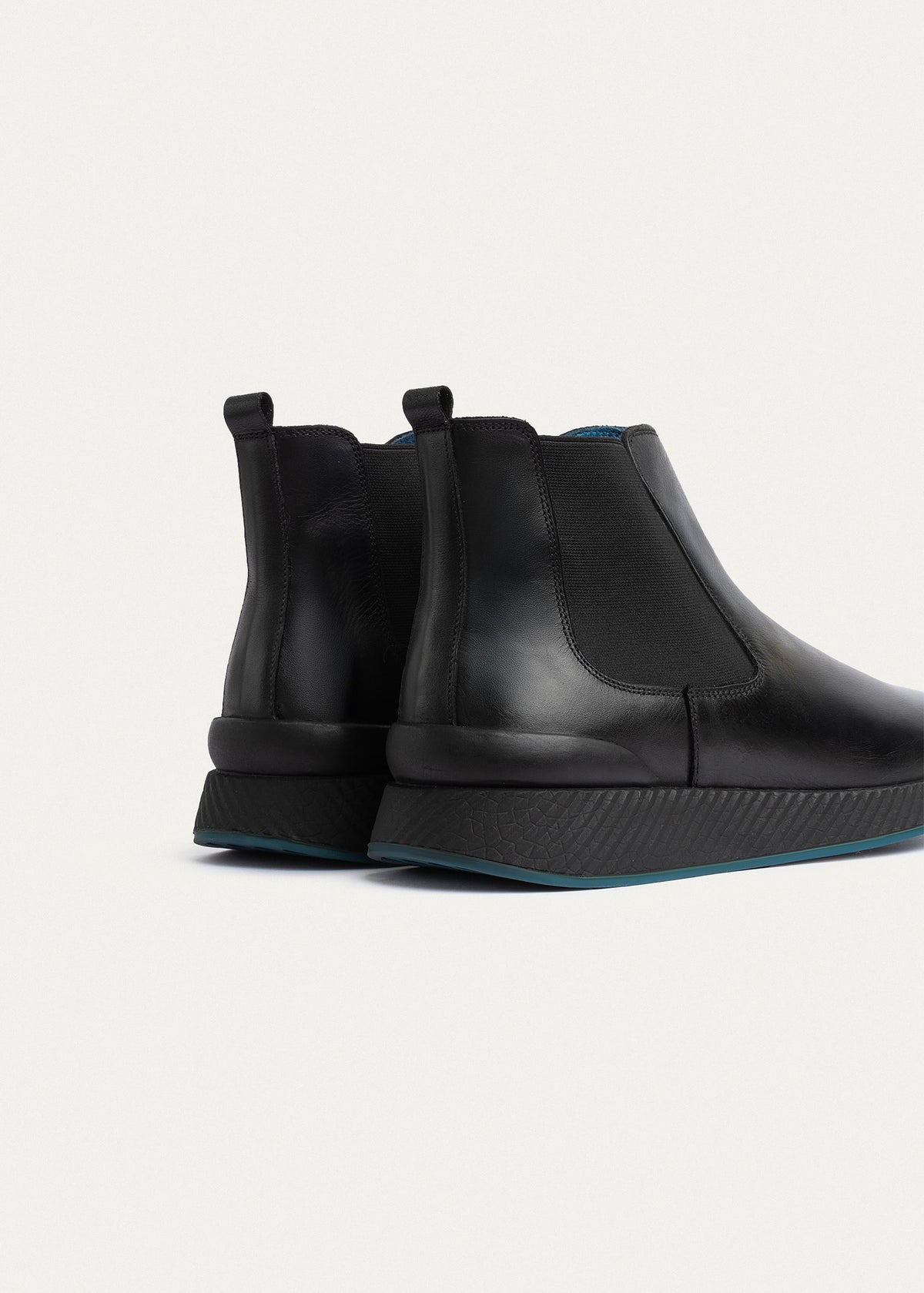 Leather Chelsea Sneaker — Black & Blue