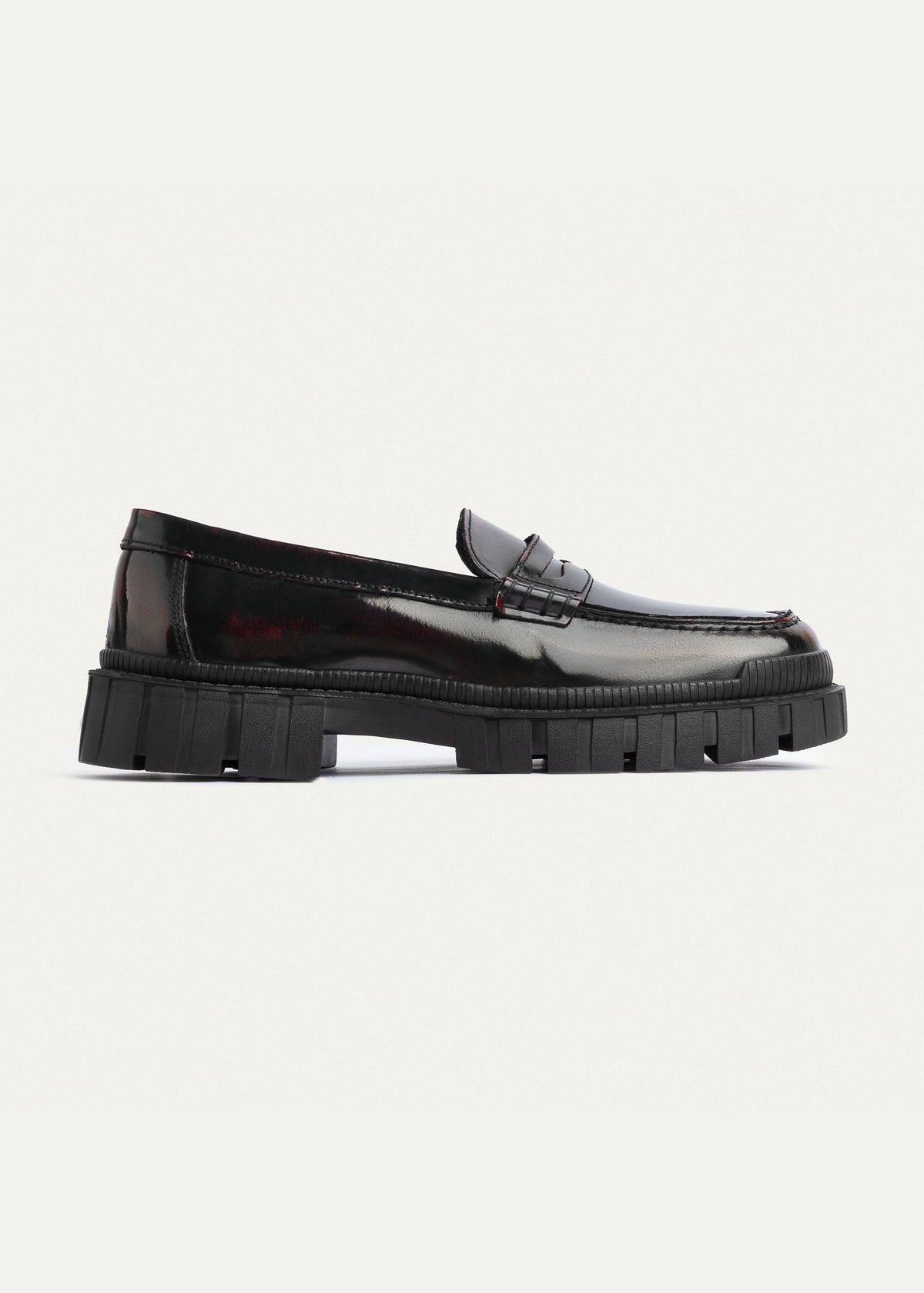 Patent Leather Loafer — Burgundy