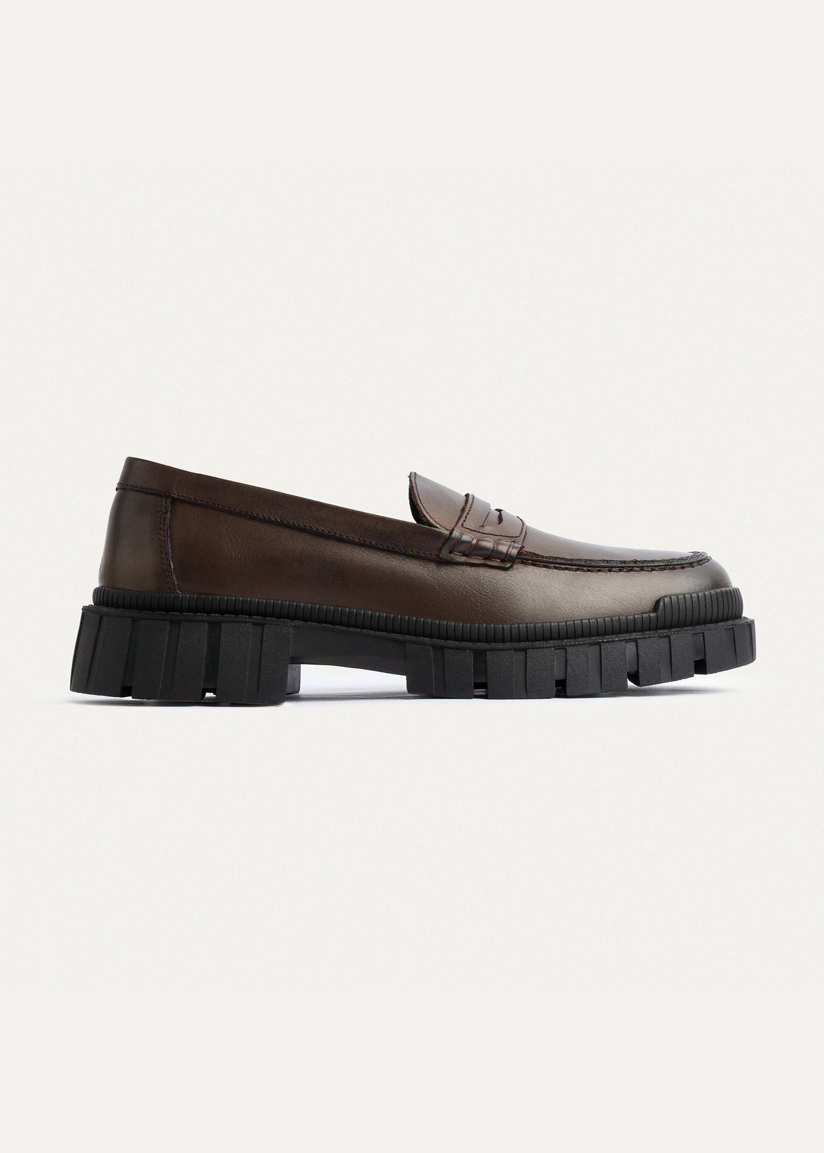 Leather Penny Loafer — Brown