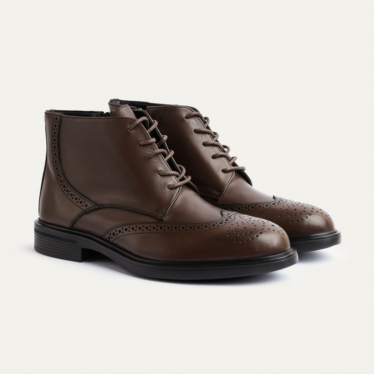 Leather Oxford Boot — Brown