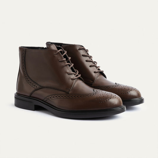 Leather Oxford Boot — Brown