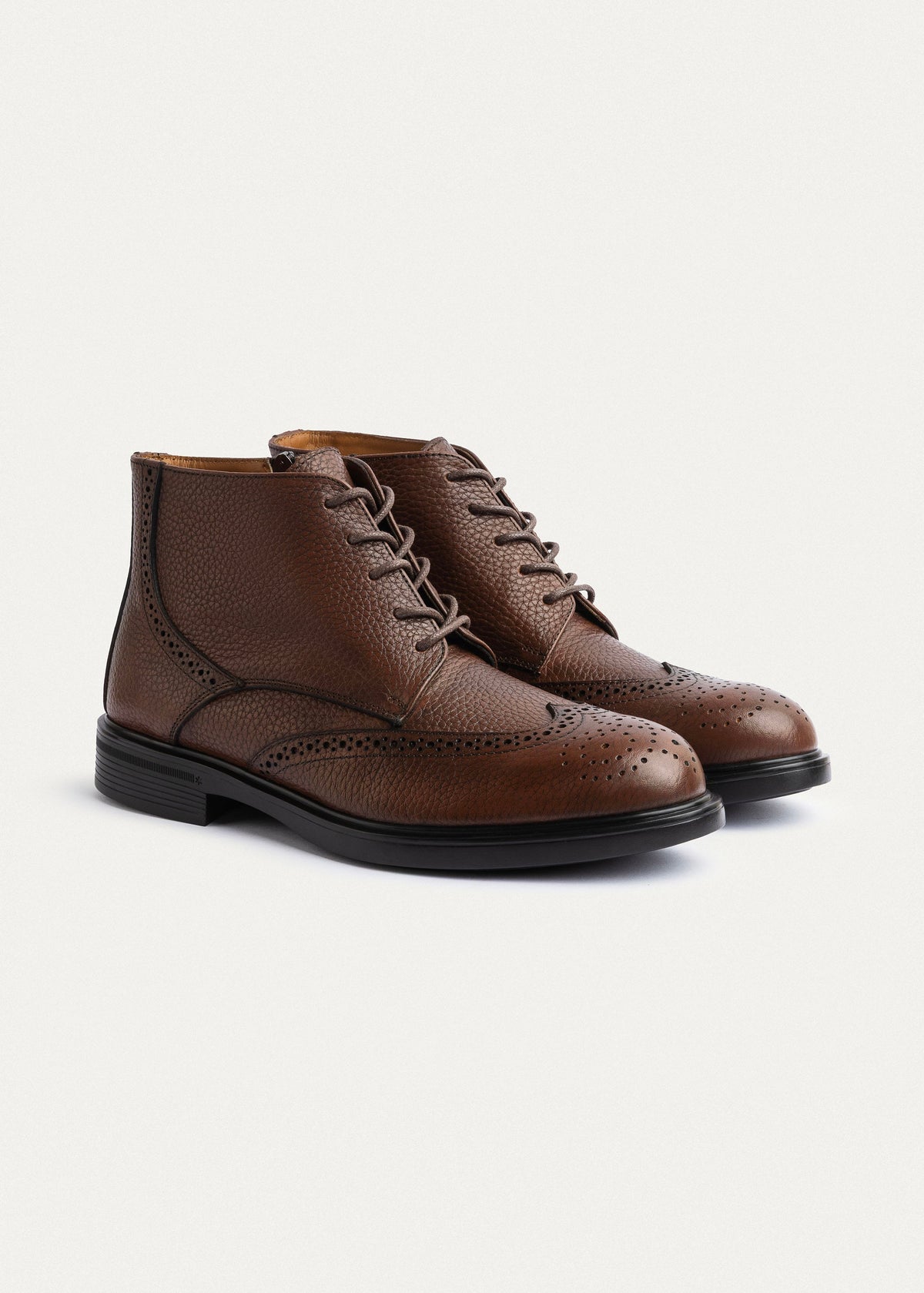 Leather Oxford Boot — Light Brown