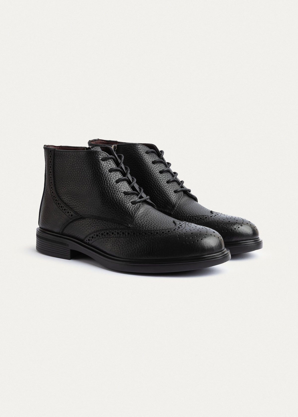 Leather Oxford Boot — Black