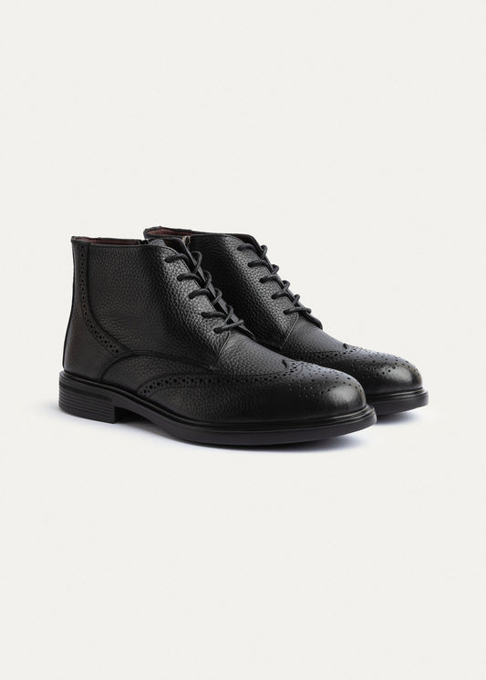 Leather Oxford Boot — Black