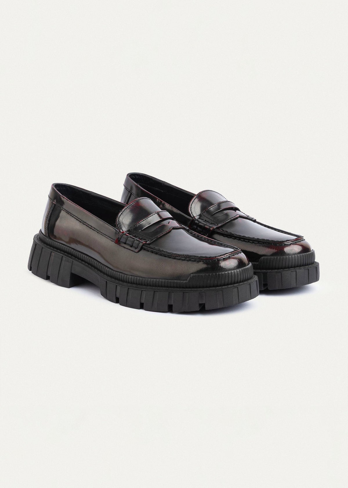 Patent Leather Loafer — Burgundy