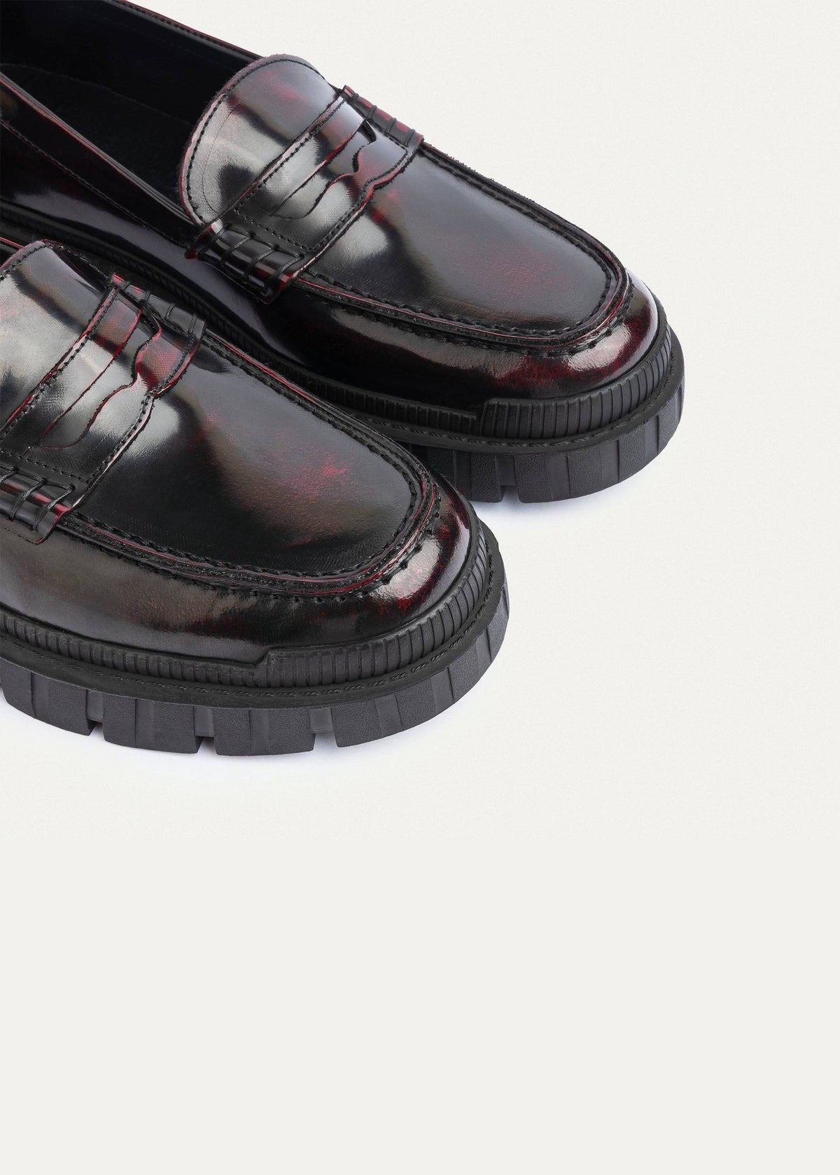 Patent Leather Loafer — Burgundy