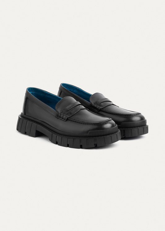 Leather Penny Loafer — Black
