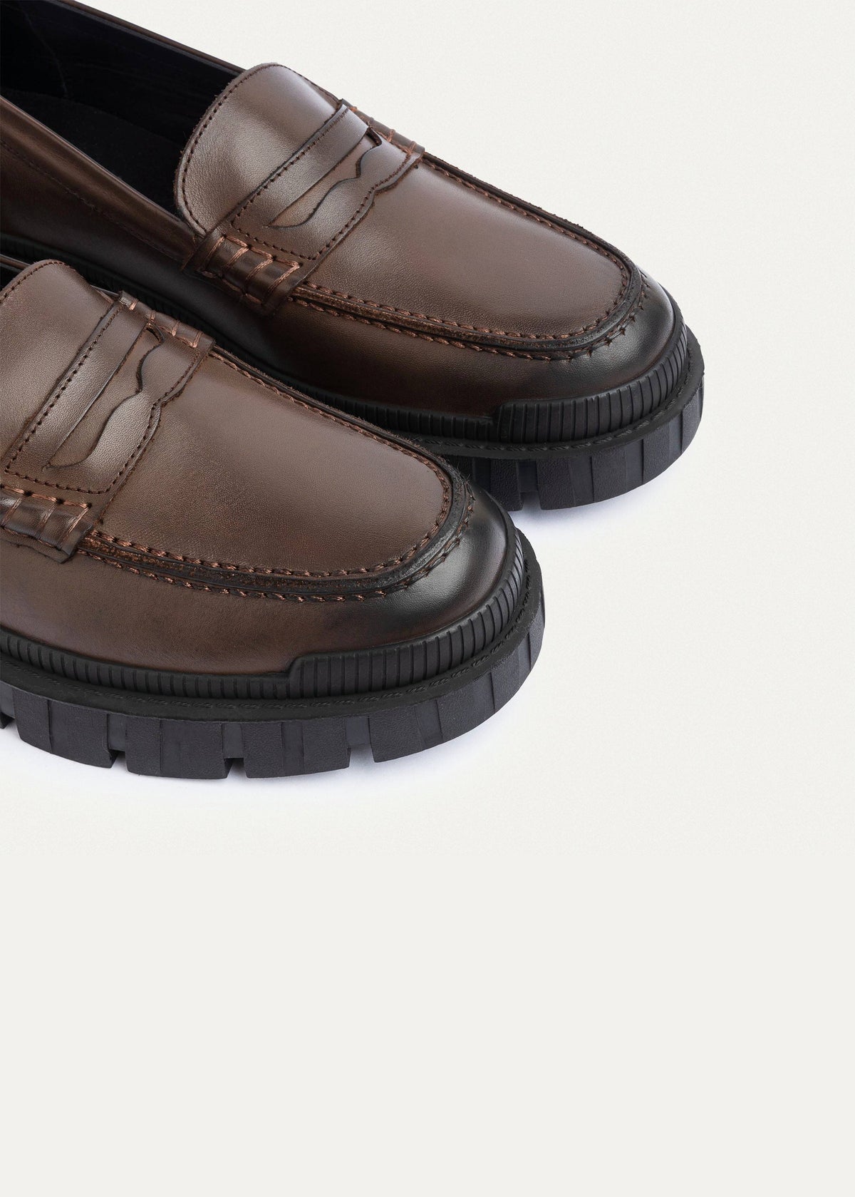 Leather Penny Loafer — Brown