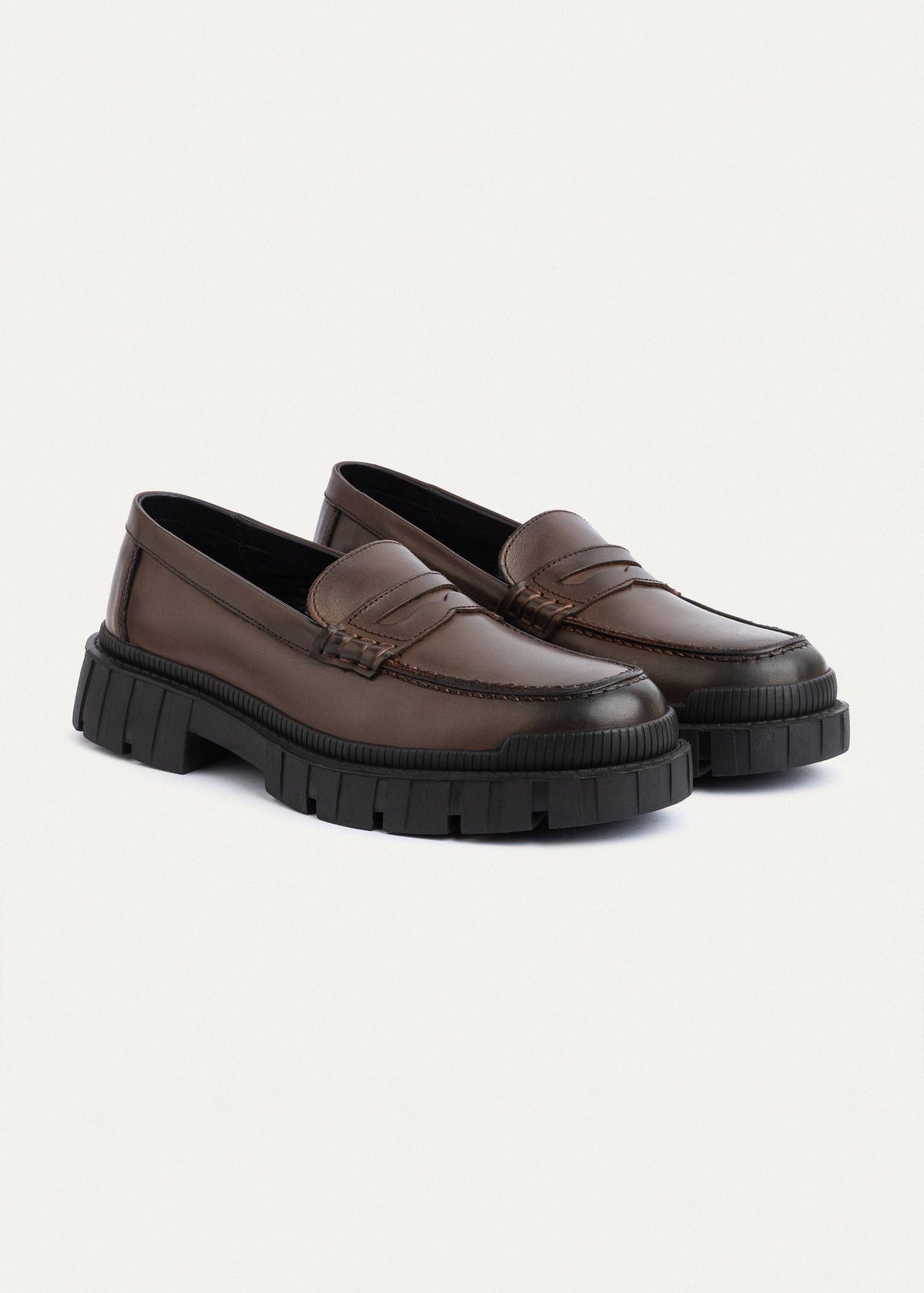 Leather Penny Loafer — Brown