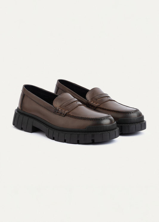 Leather Penny Loafer — Brown