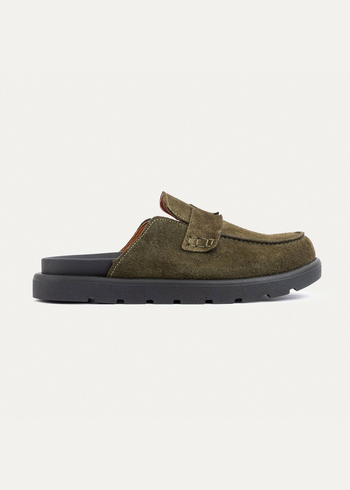 Mule Suede Loafer — Olive