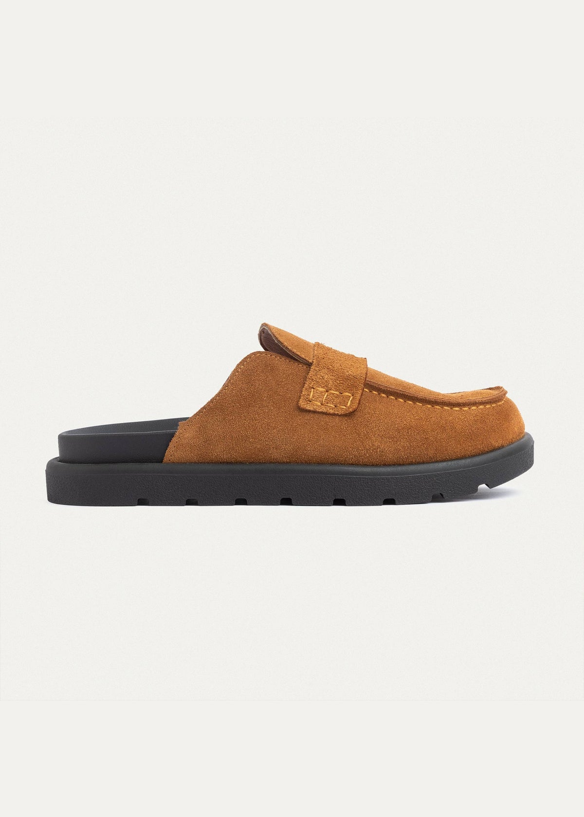 Mule Suede Loafer — Light Brown