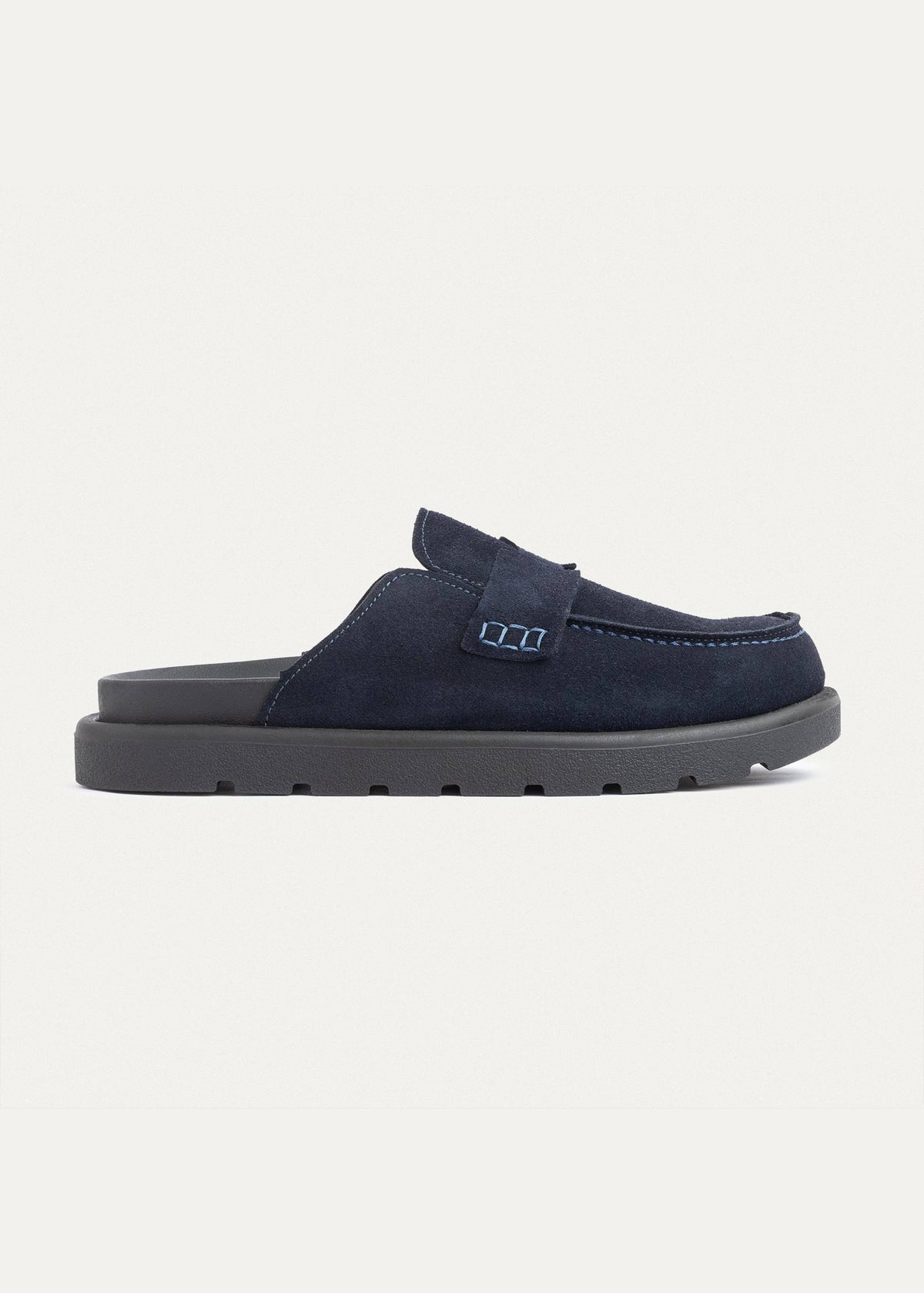 Mule Suede Loafer — Navy Blue