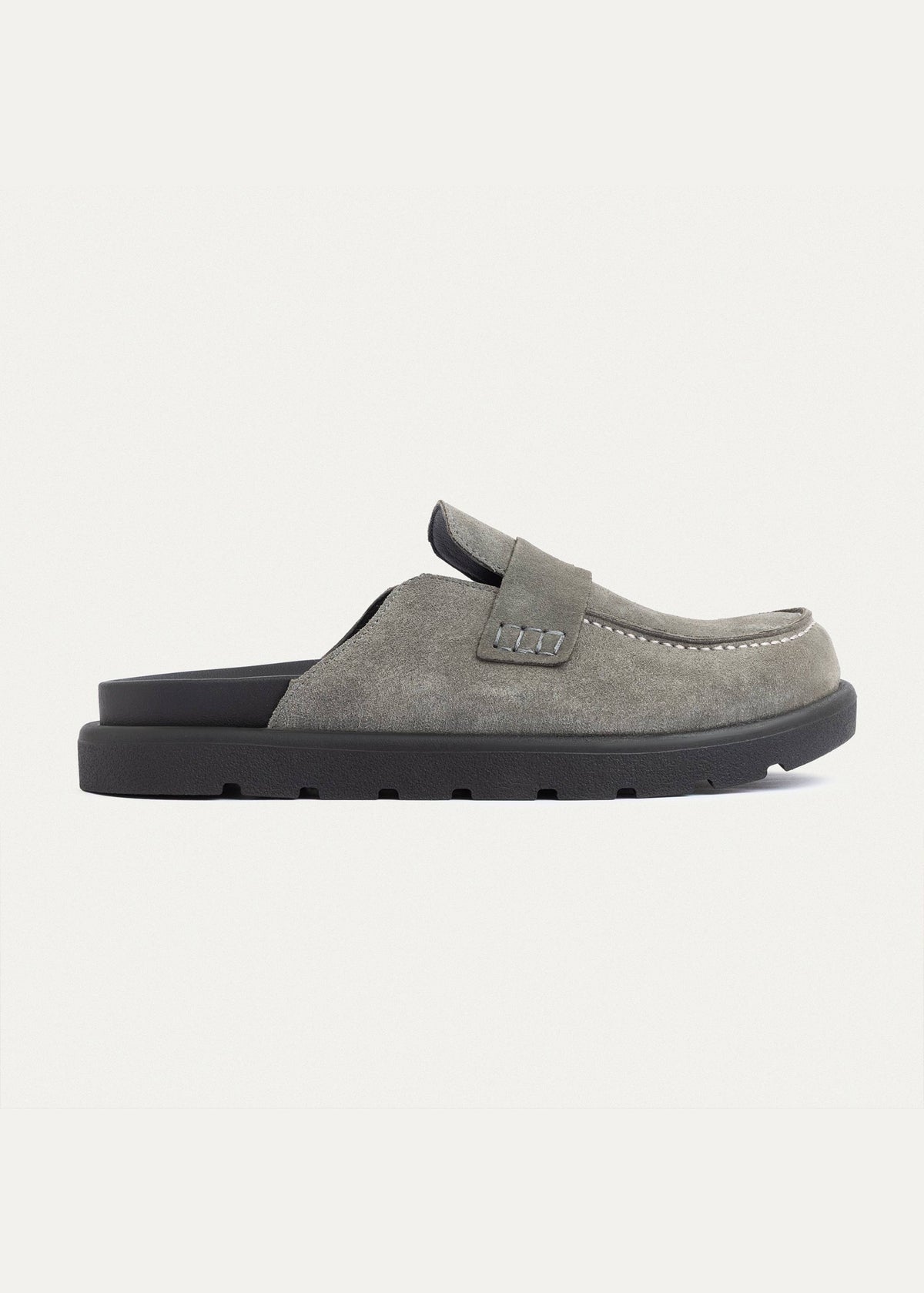 Mule Suede Loafer — Gray