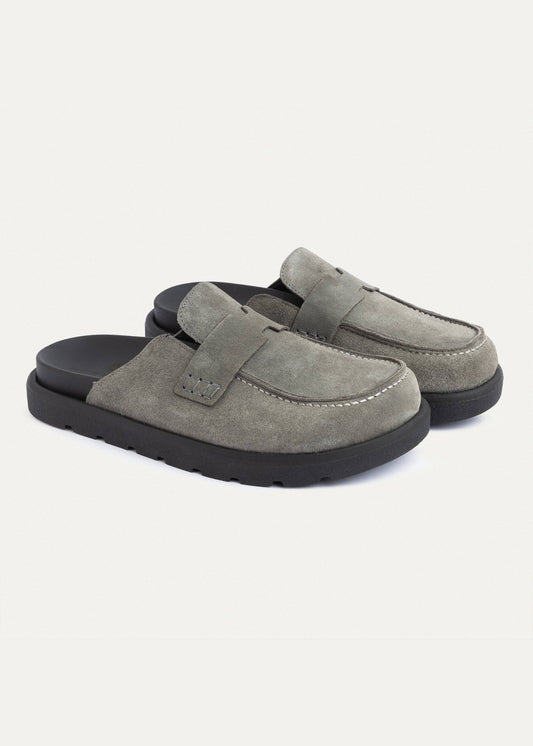 Mule Suede Loafer — Gray