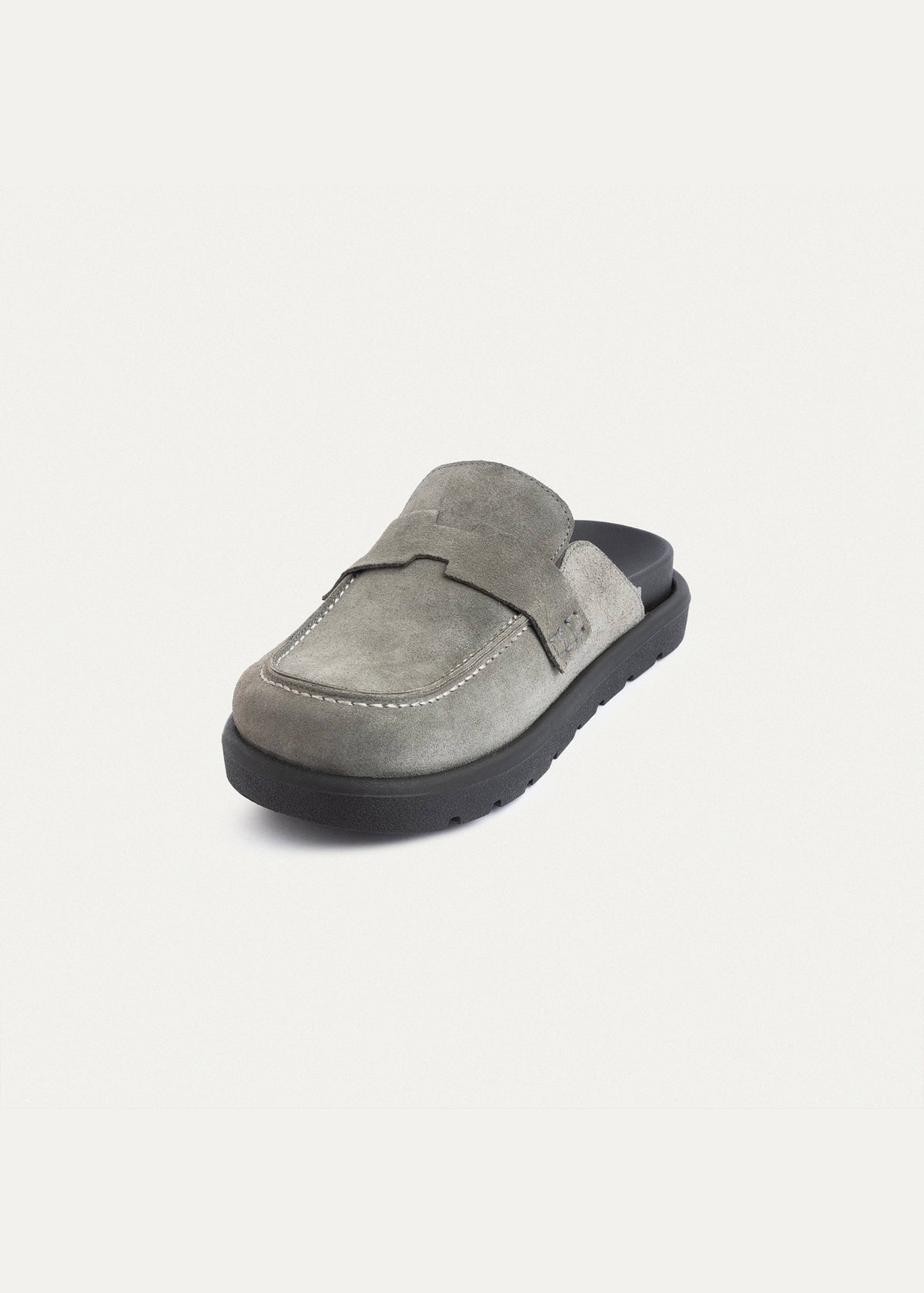 Mule Suede Loafer — Gray