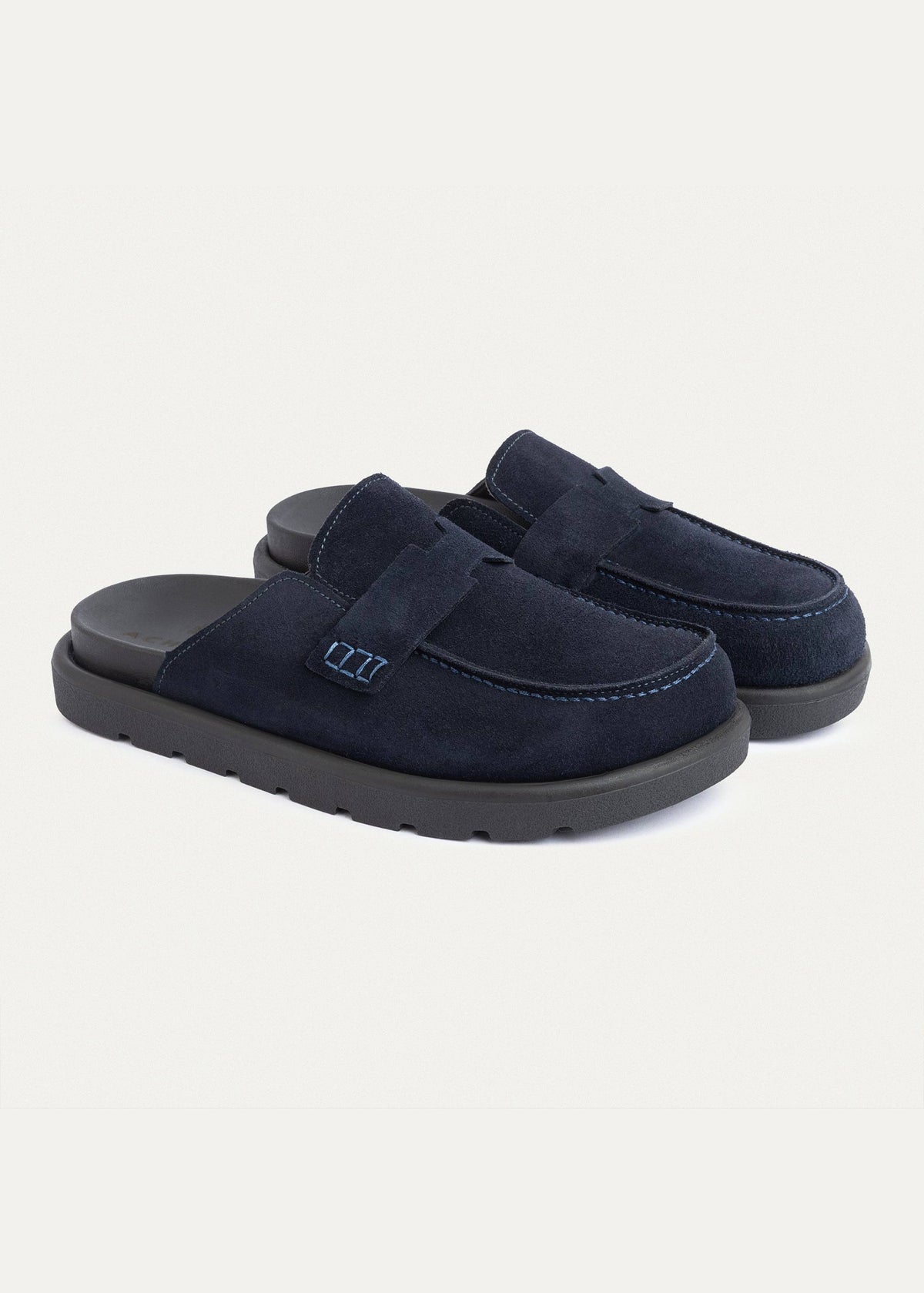 Mule Suede Loafer — Navy Blue