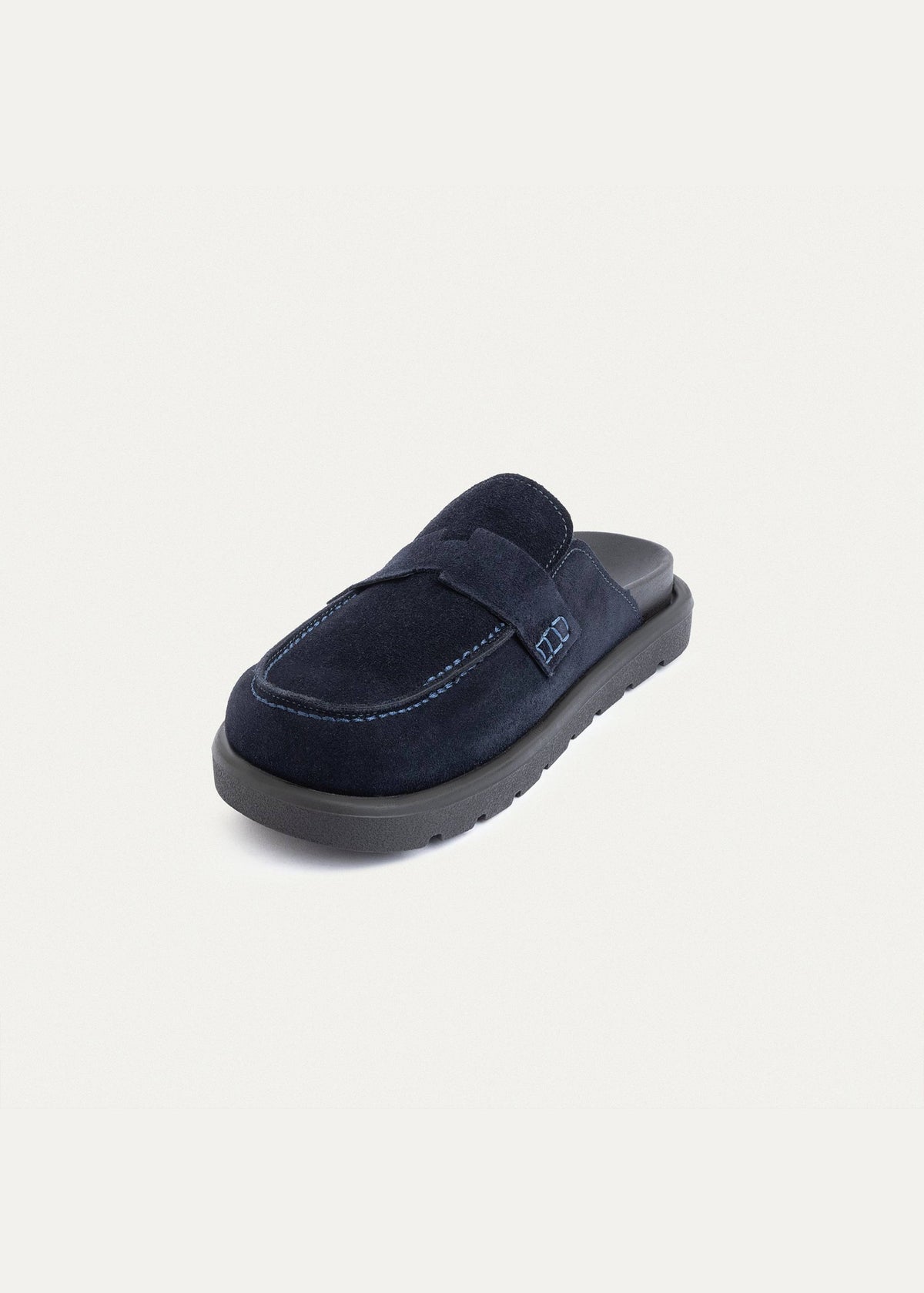 Mule Suede Loafer — Navy Blue