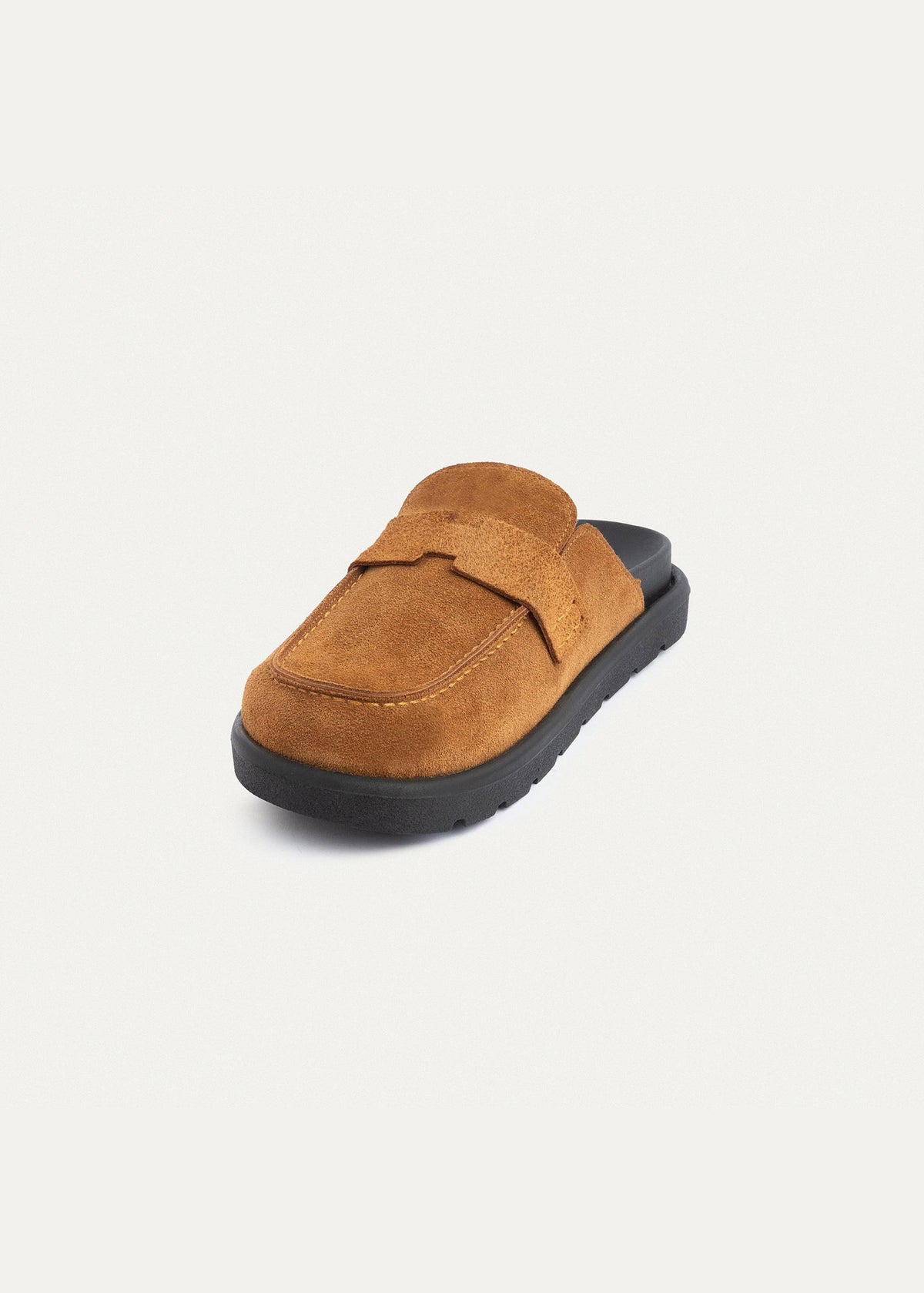 Mule Suede Loafer — Light Brown