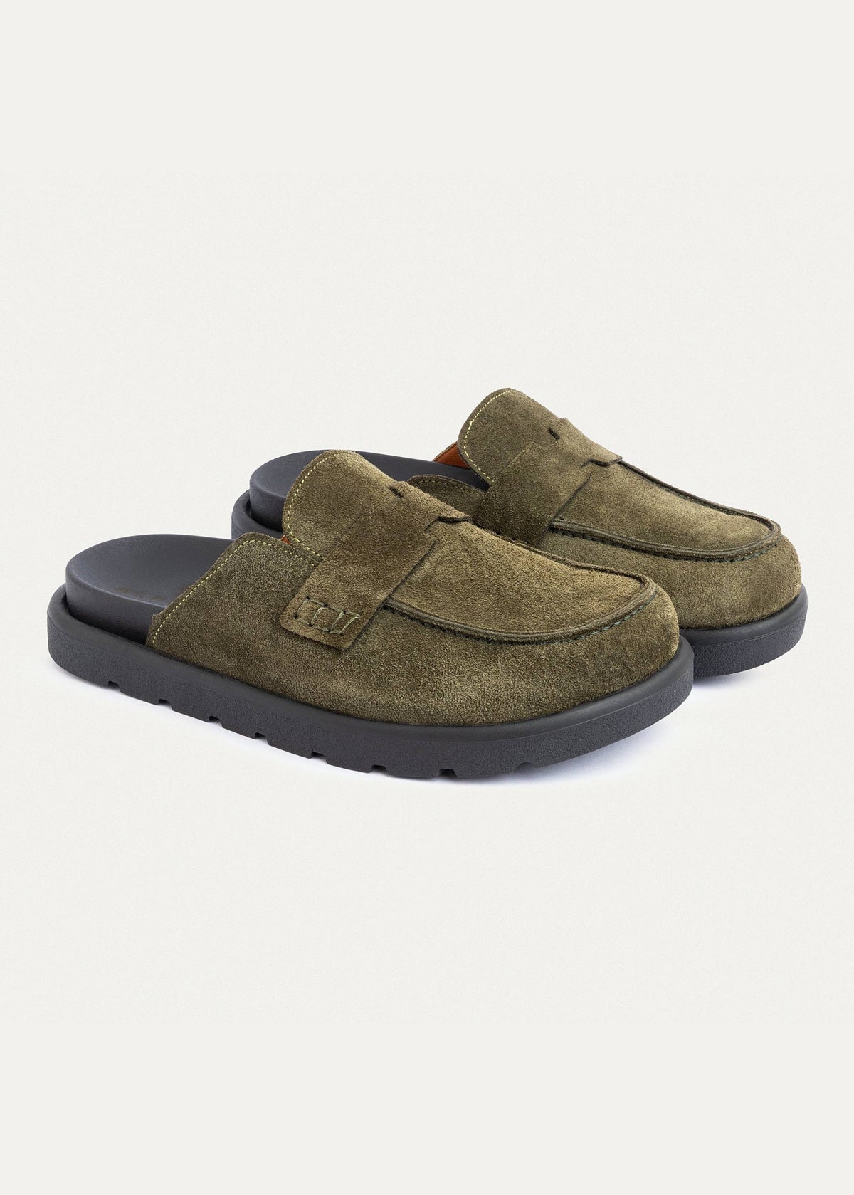 Mule Suede Loafer — Olive