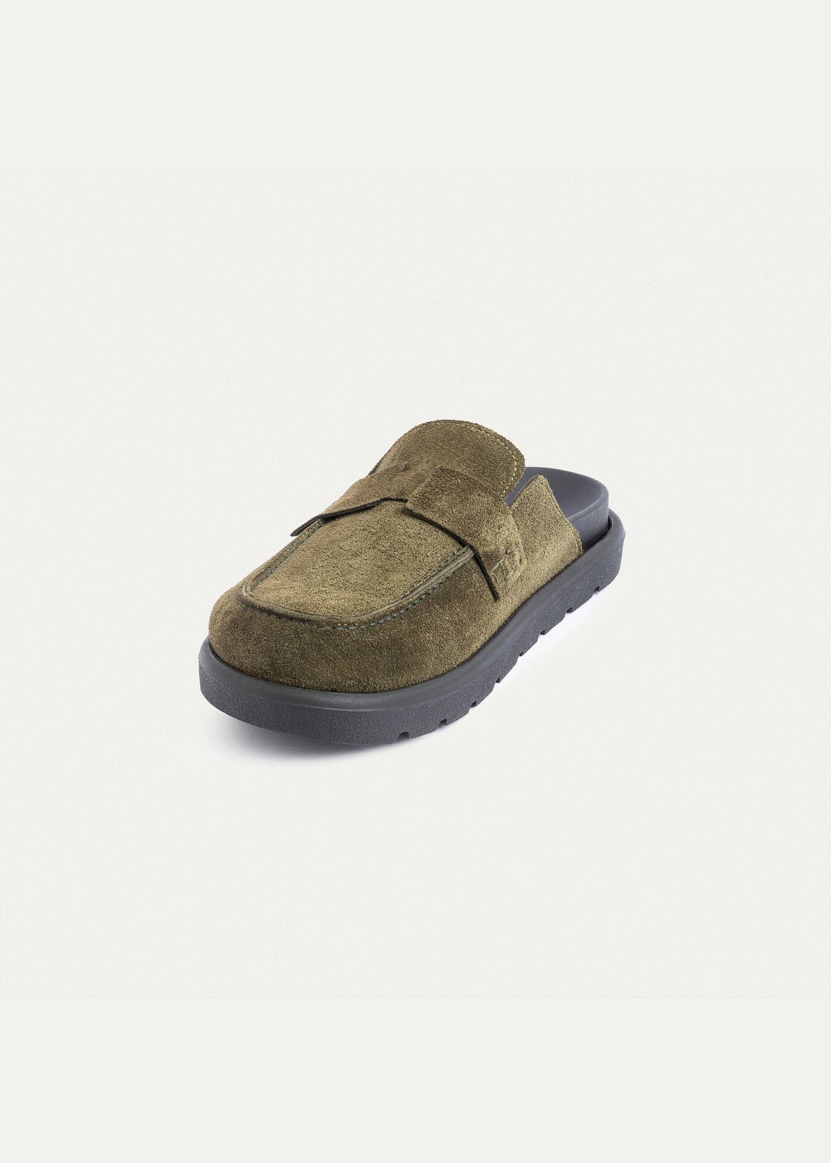 Mule Suede Loafer — Olive