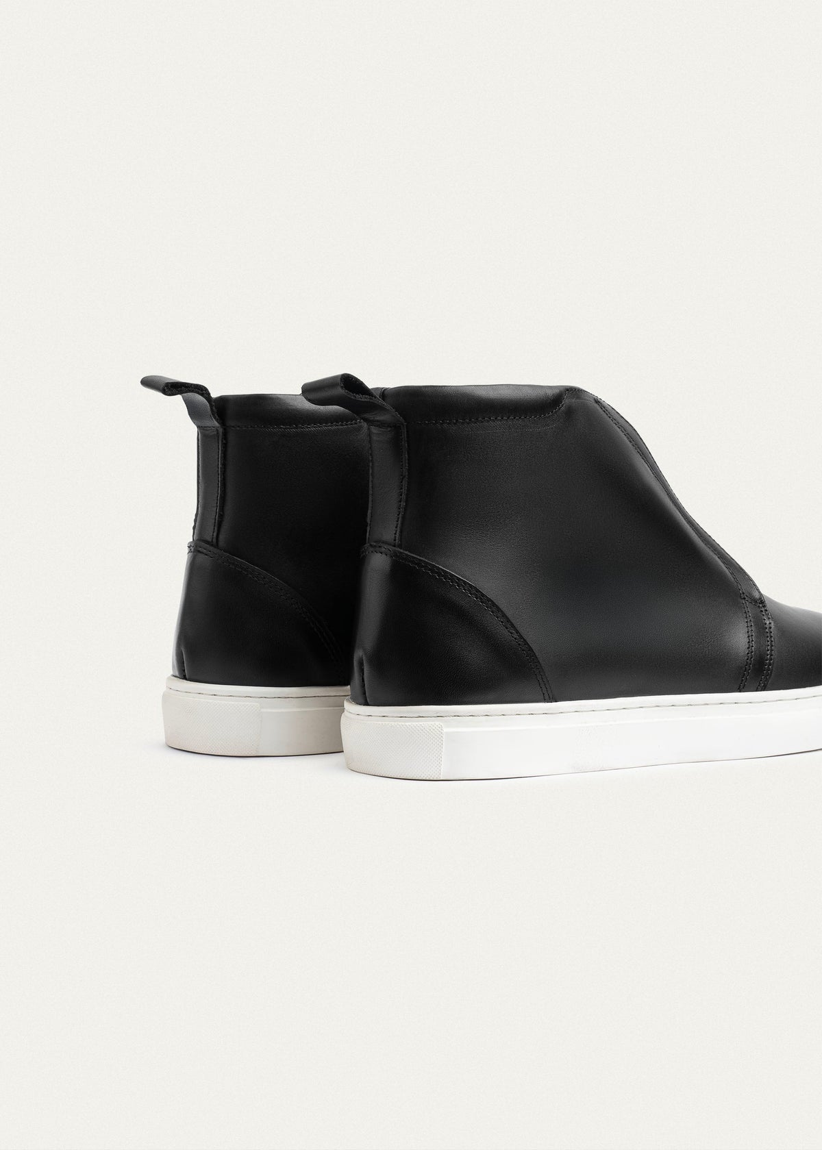 Mid-Top Leather Sneaker Boot II — Black