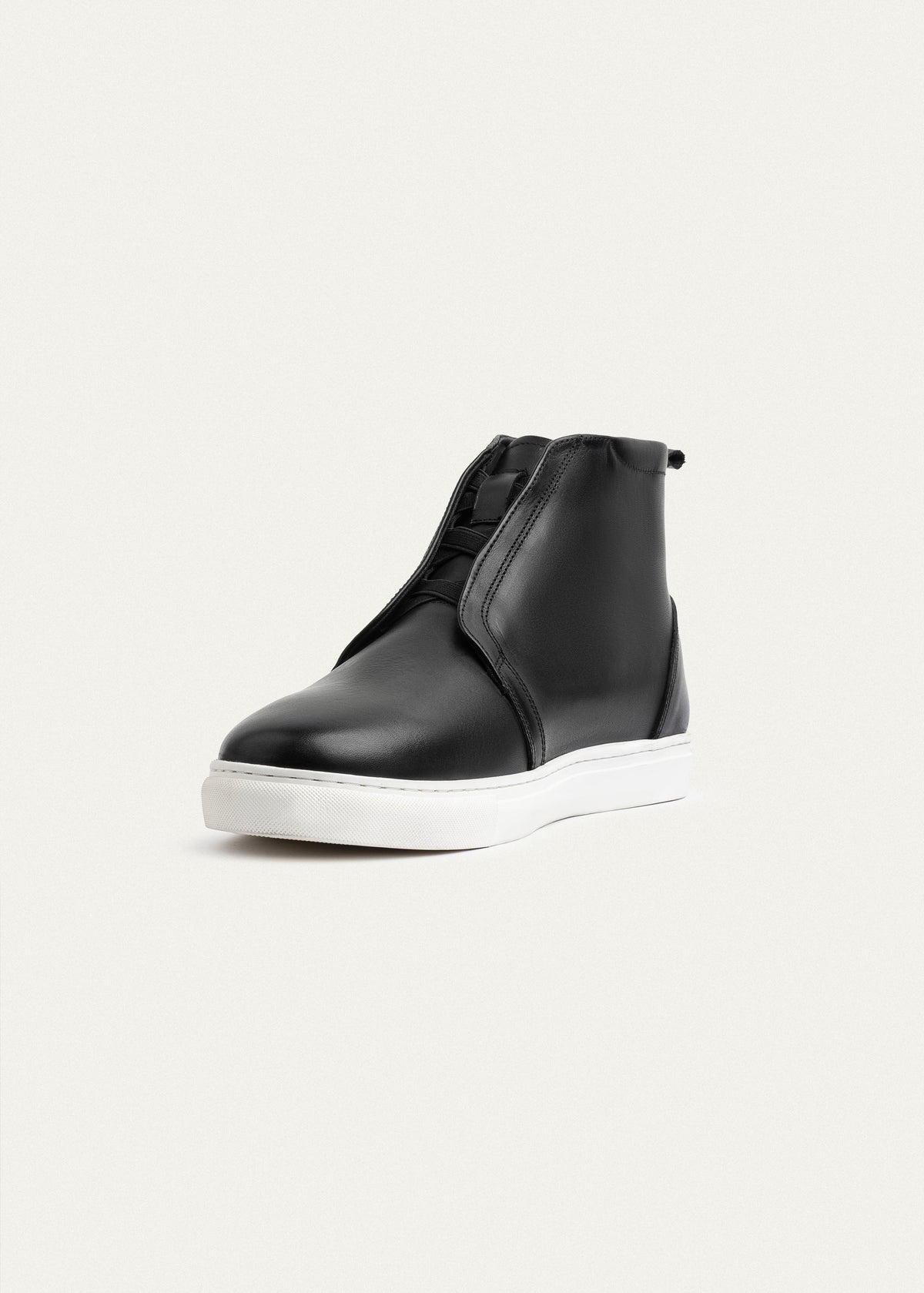 Mid-Top Leather Sneaker Boot II — Black