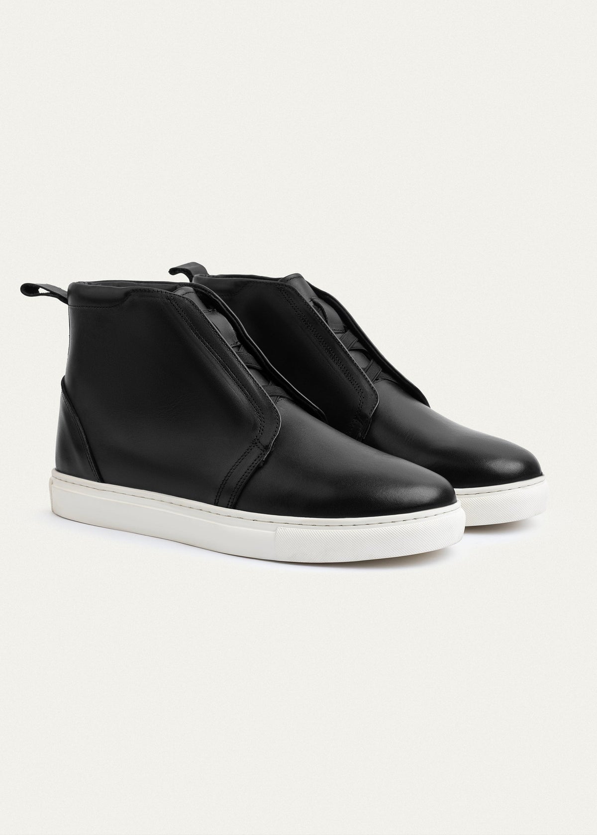 Mid-Top Leather Sneaker Boot II — Black