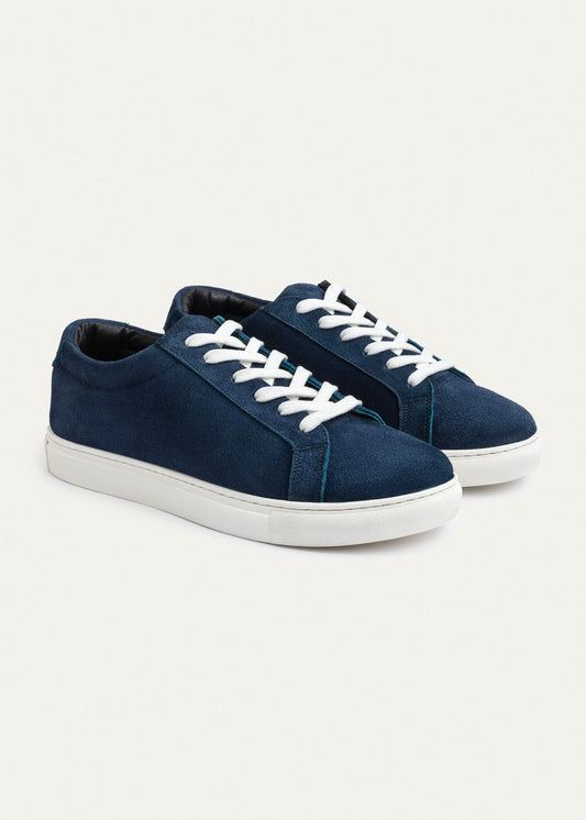 Suede Comfort Sneaker — Navy