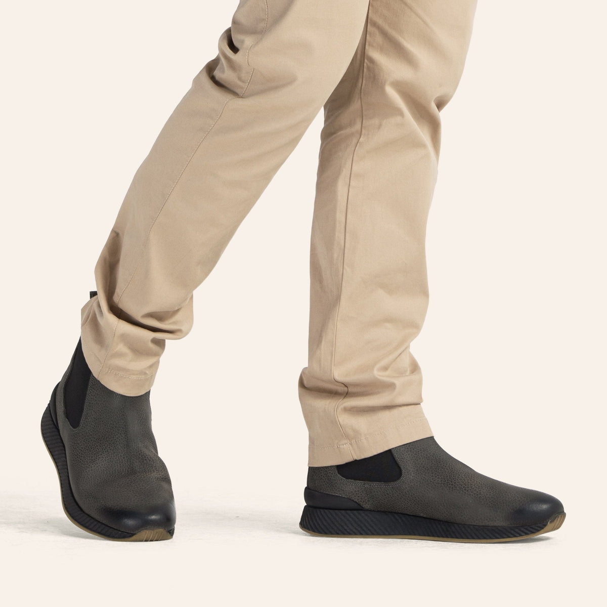 Leather Chelsea Sneaker — Gray