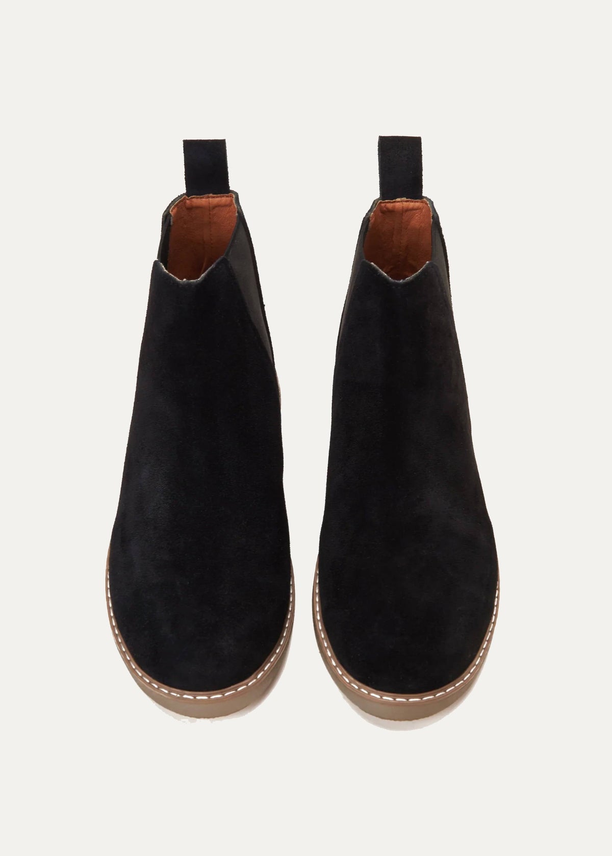 Plain Suede Chelsea Half Boot — Black